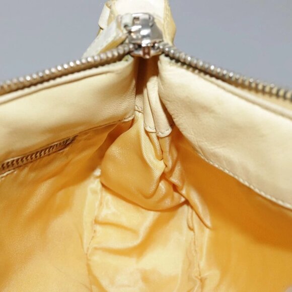 PRADA Shoulder Bag Nylon Leather Yellow Gold Auth 102786 - Picture 12 of 16